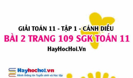 Giải bài 2 trang 109 Toán 11 tập 1 SGK Cánh Diều